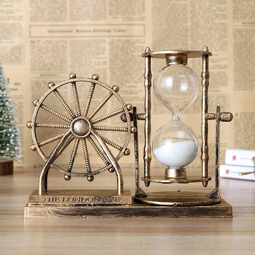 1pc Vintage Ferris Wheel Hourglass Desktop Ornament Sand Clock Timer Sand Glass Hourglass Sandglass For Home Office Decoration