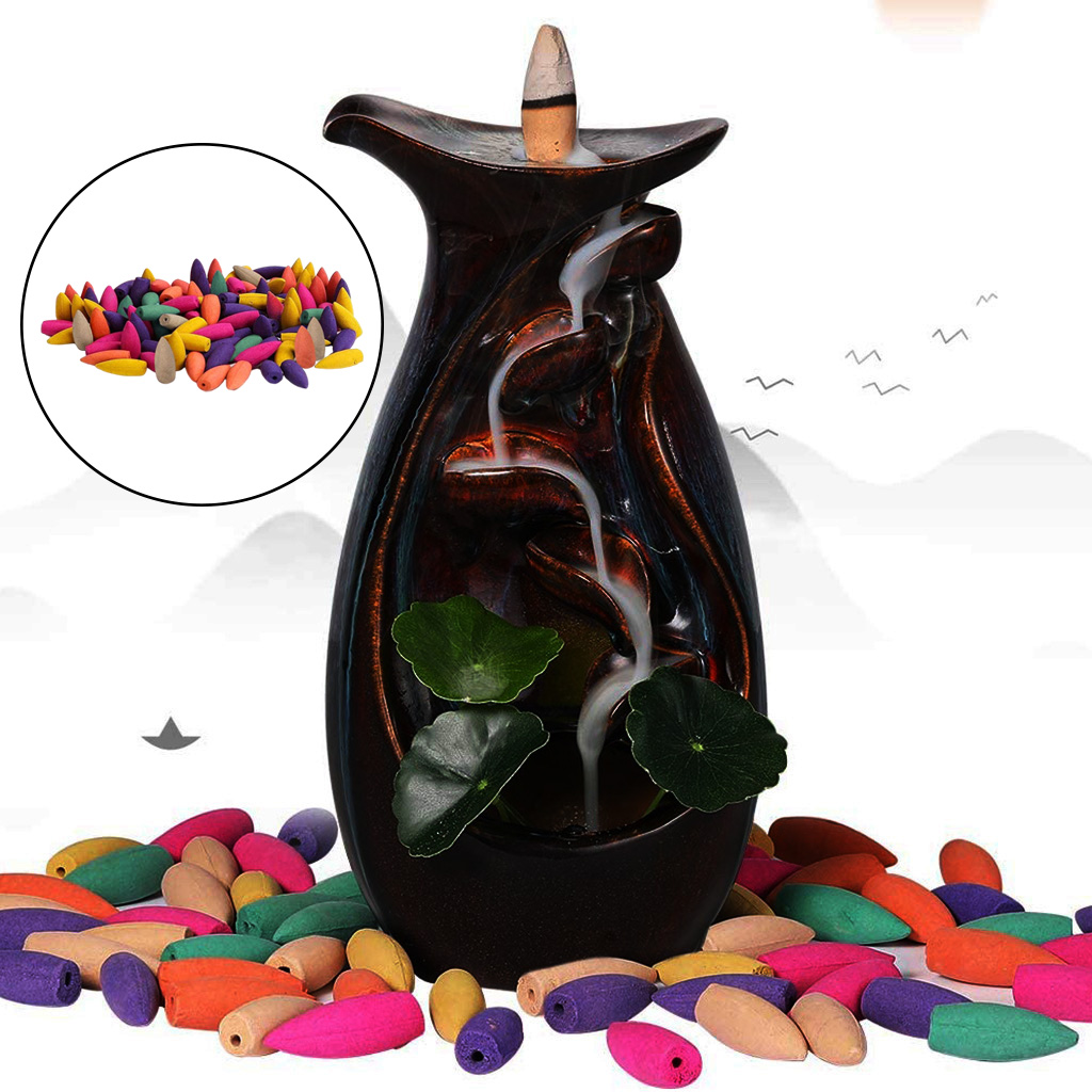 Multi-color Backflow Incense Cones Natural Scents for Home Bedroom Yoga Room Relaxation