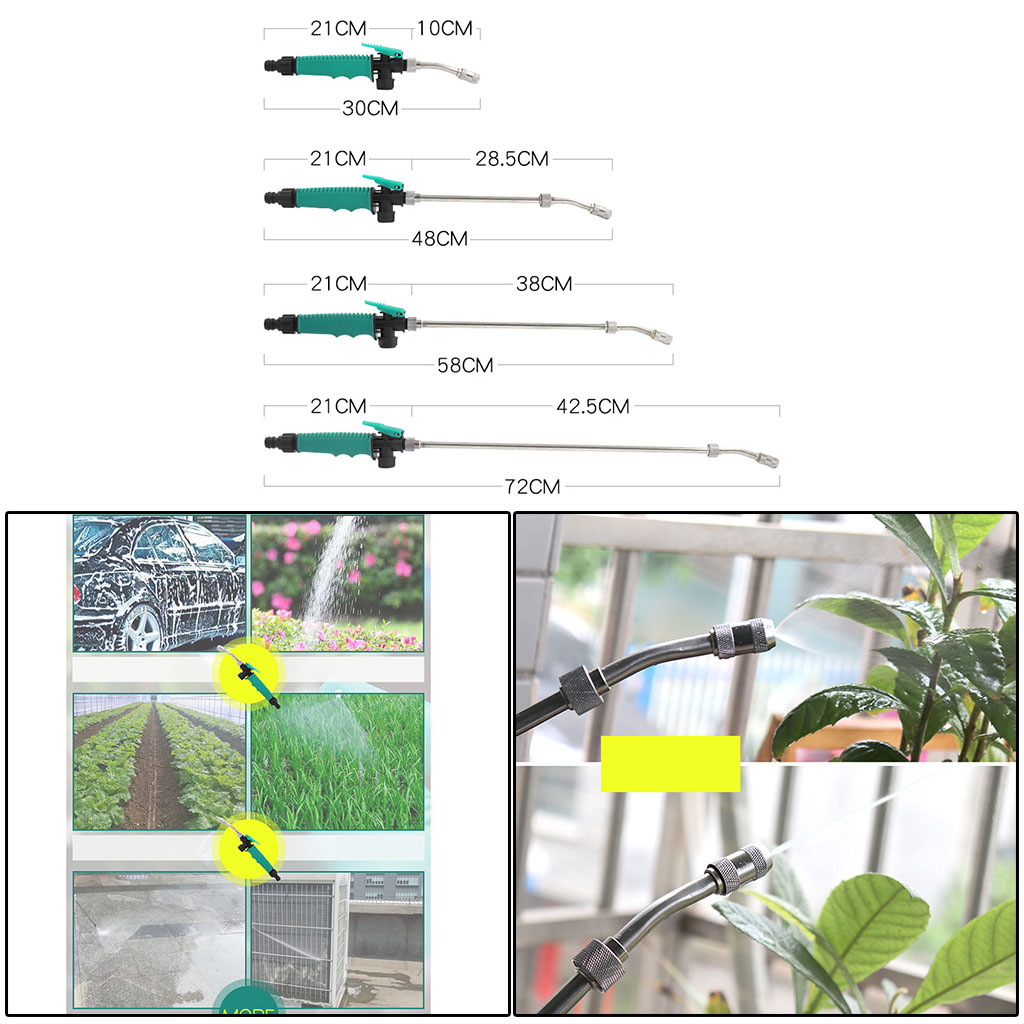 High Pressure Garden Hose Water Sprayer Wand Water Spray Nozzle Sprayer with Pivoting Head for Watering Flowers Car Washing