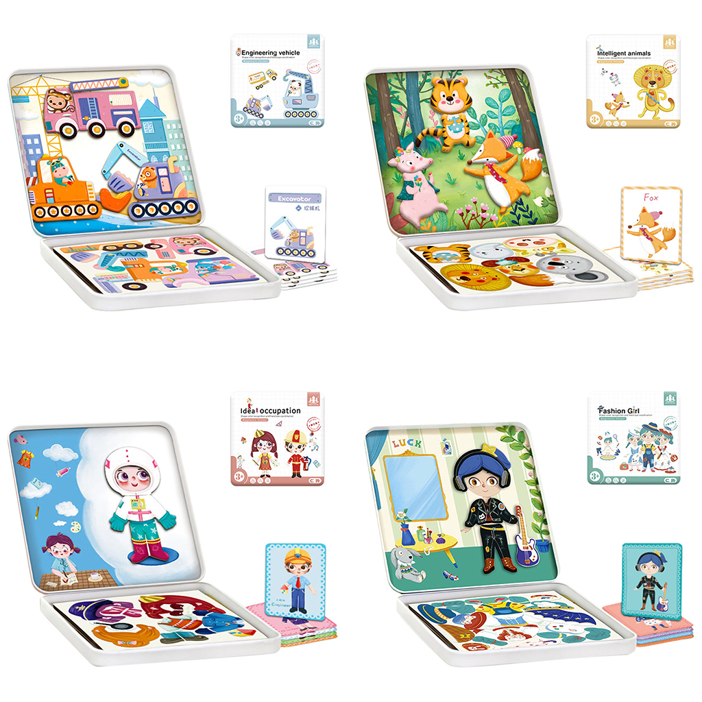 Plastic Magnetic Puzzle Toys Simulated Set for Girls Boys Kids Preschoolers