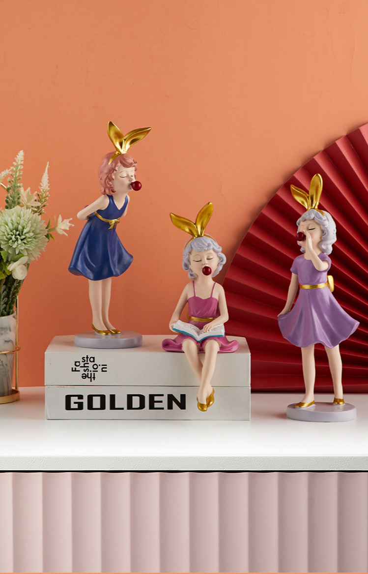Decoração para Casa Sala de Estar Presente do Feriado Estilo Nórdico Bolha Menina Escultura Personagem Modelo Quarto Decoração Pequena 12 Cheap Lâmpada 3D Anime FiguraOrnamentos Figura