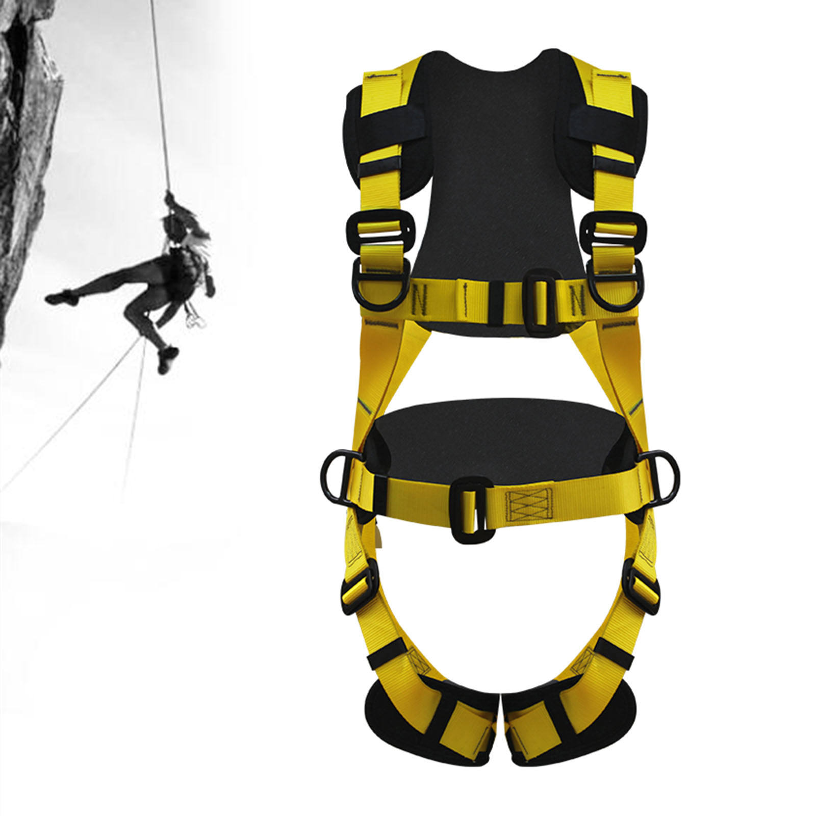 Climbing Harness Outdoor Rock Mountain Climbing Rappelling Safety Belt Harness Equip Full Body Safety Harness Fall Protection