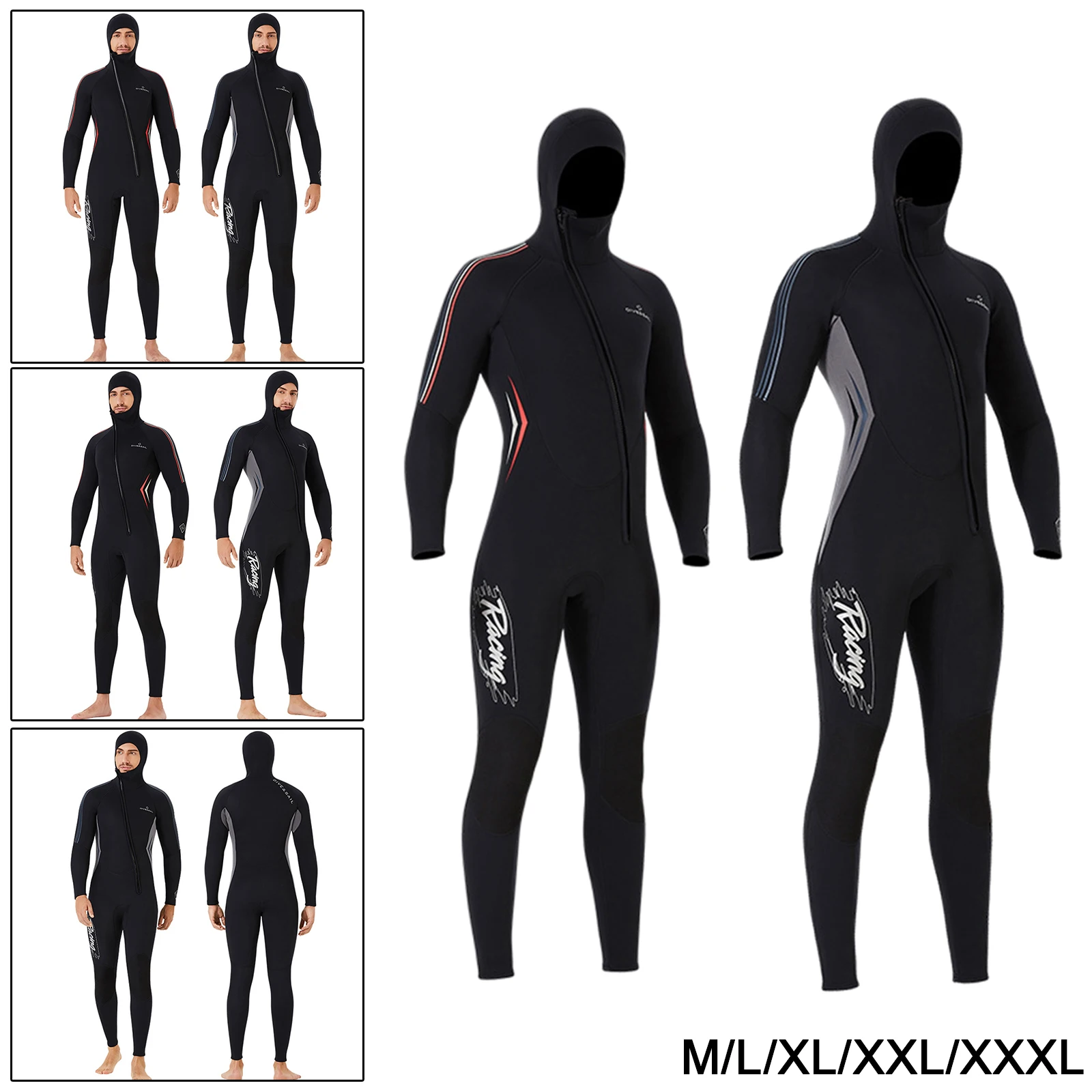 Neoprene Wetsuit Full Body Diving Suit Front Zipper Wetsuit Diving Snorkeling Surfing Deep Dive Wet Suit for Under Water Sports
