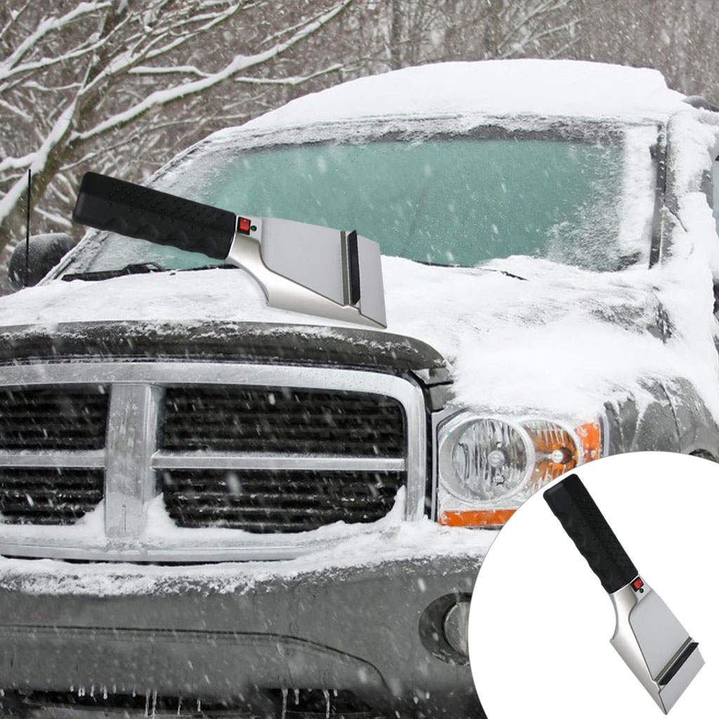 Heated Snow Ice Scraper Low Temperature Resistance Easy Operation High Strength Multifunctional Non-Slip Handle for Auto Window