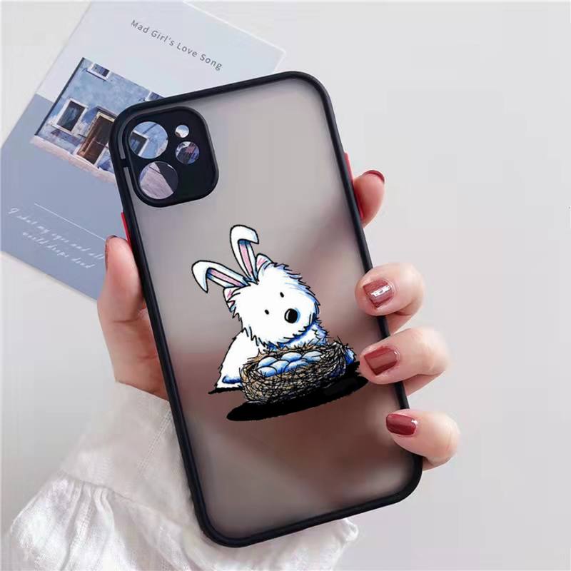 Westie lovely cartoon dog Phone Case matte transparent  For iphone 7 8 11 12 13 plus mini x xs xr pro max cover iphone 11 case with card holder