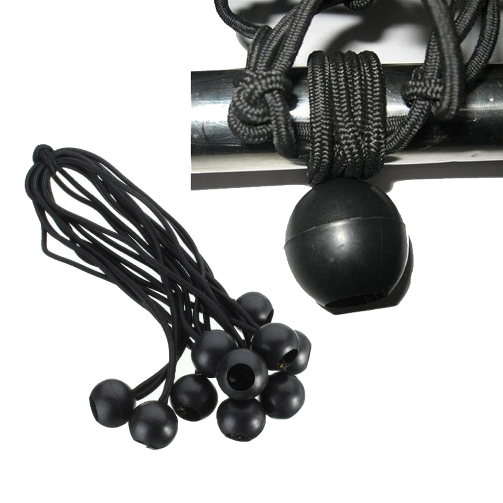 10x Ball Tent Fixing Cords Wire for Tarpaulin Trailer Tarp Camping Bungee Binding Rope for Camping Boating Bungee Jumping