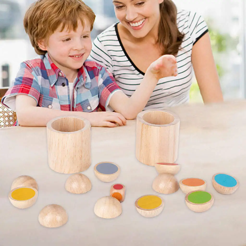 Wood Memory Shaking Chess Toy Memory Training Building Blocks Kids Toys Throw The Dice Toys Montessori Toys for Boys Girls Kids