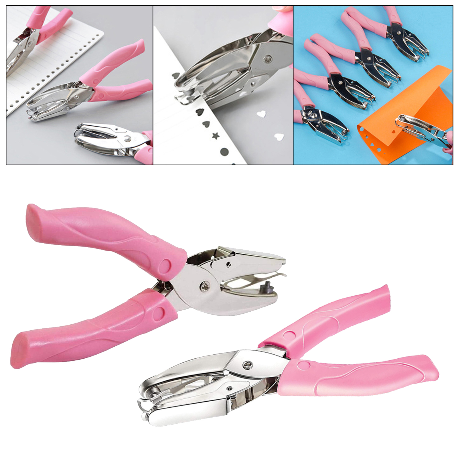Hand Held Paper Punch,8 Sheet Capacity,Single Hole Puncher DIY Crafting Tool