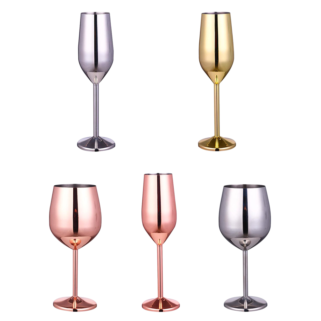Stainless Steel Wine Glasses Elegant Drinkware Wedding Party Decor Stainless Steel Wine Glass Silver/Rose Gold/Golden Xmas Gift