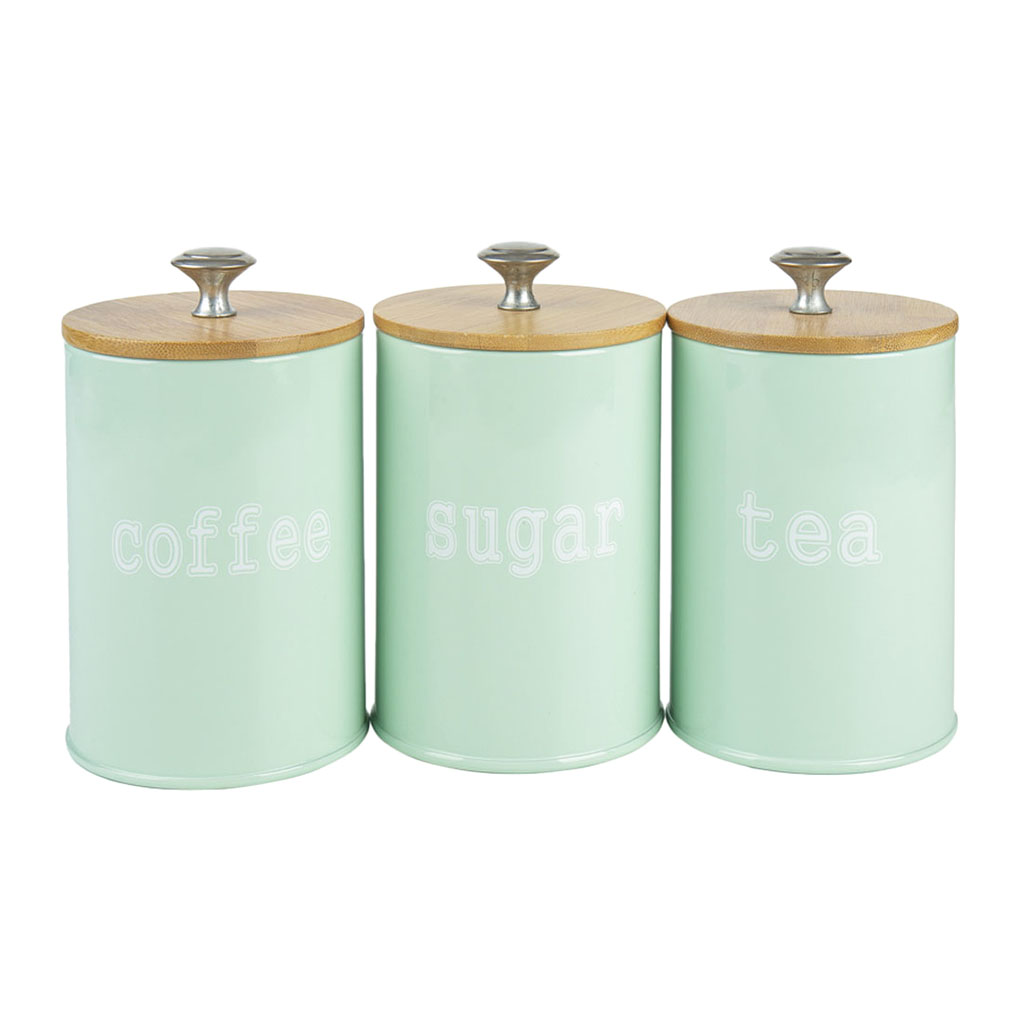 Set of 3 Kitchen Metal Spice Seasoning Canister Salt Sugar Storage Jar for Tea Sugar Coffee Spice Seasoning