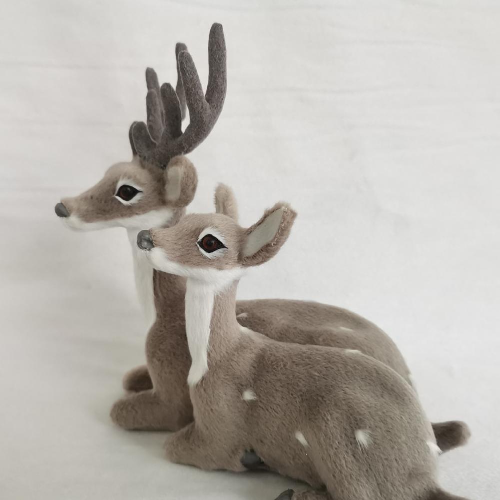 reunindo realista veados estátua delicado deer estatueta decoração para navidad noel