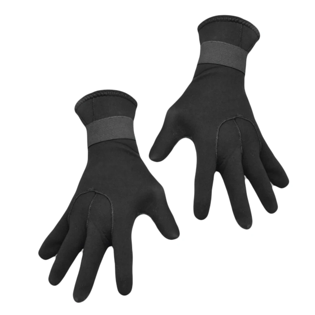 3mm Neoprene Diving Gloves Five Finger Thermal Snorkeling Wetsuit Glove Mitt Adjustable Boating Gloves for Unisex Adult Kids