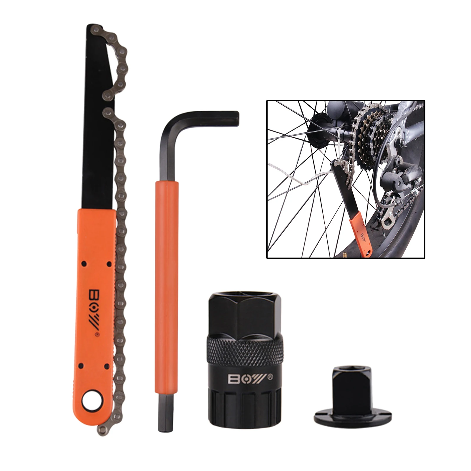 For MTB Road Bike Bicycle Freewheel Disassembly Key Chain Cassette Whip Sprocket Removal Tool