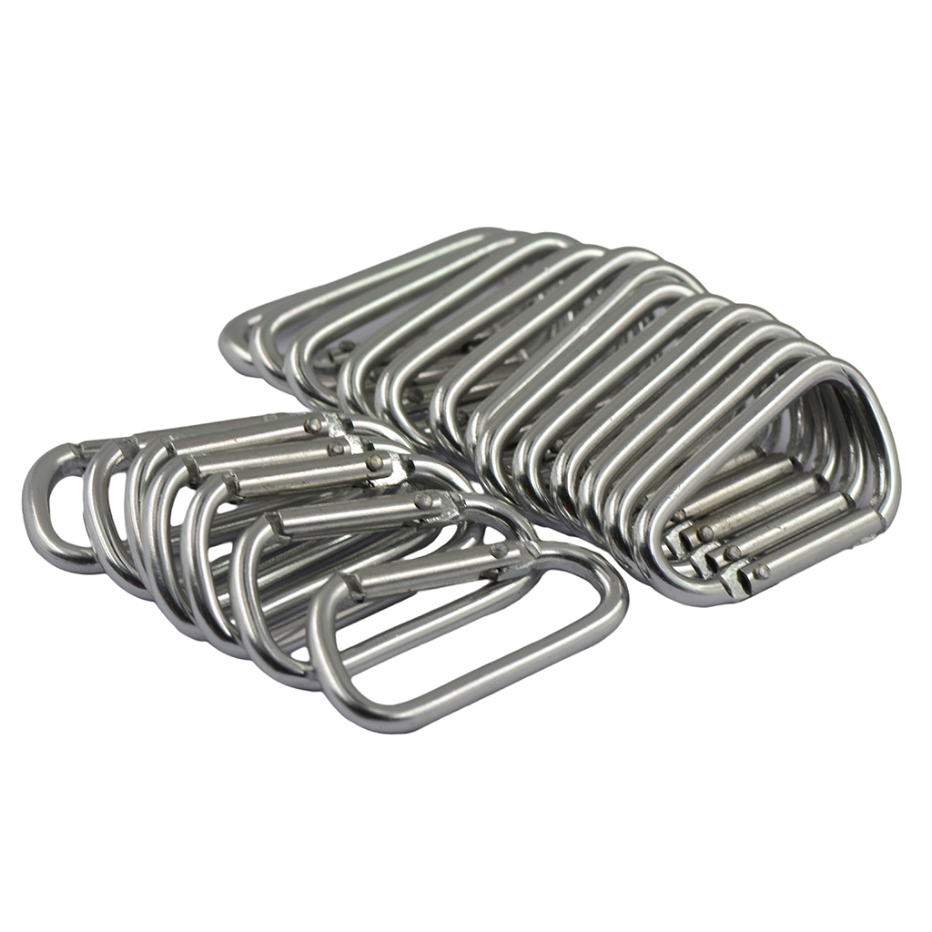 20X Aluminum Carabiner D-Ring Key Chain Clip Snap Hook Camping Keyring