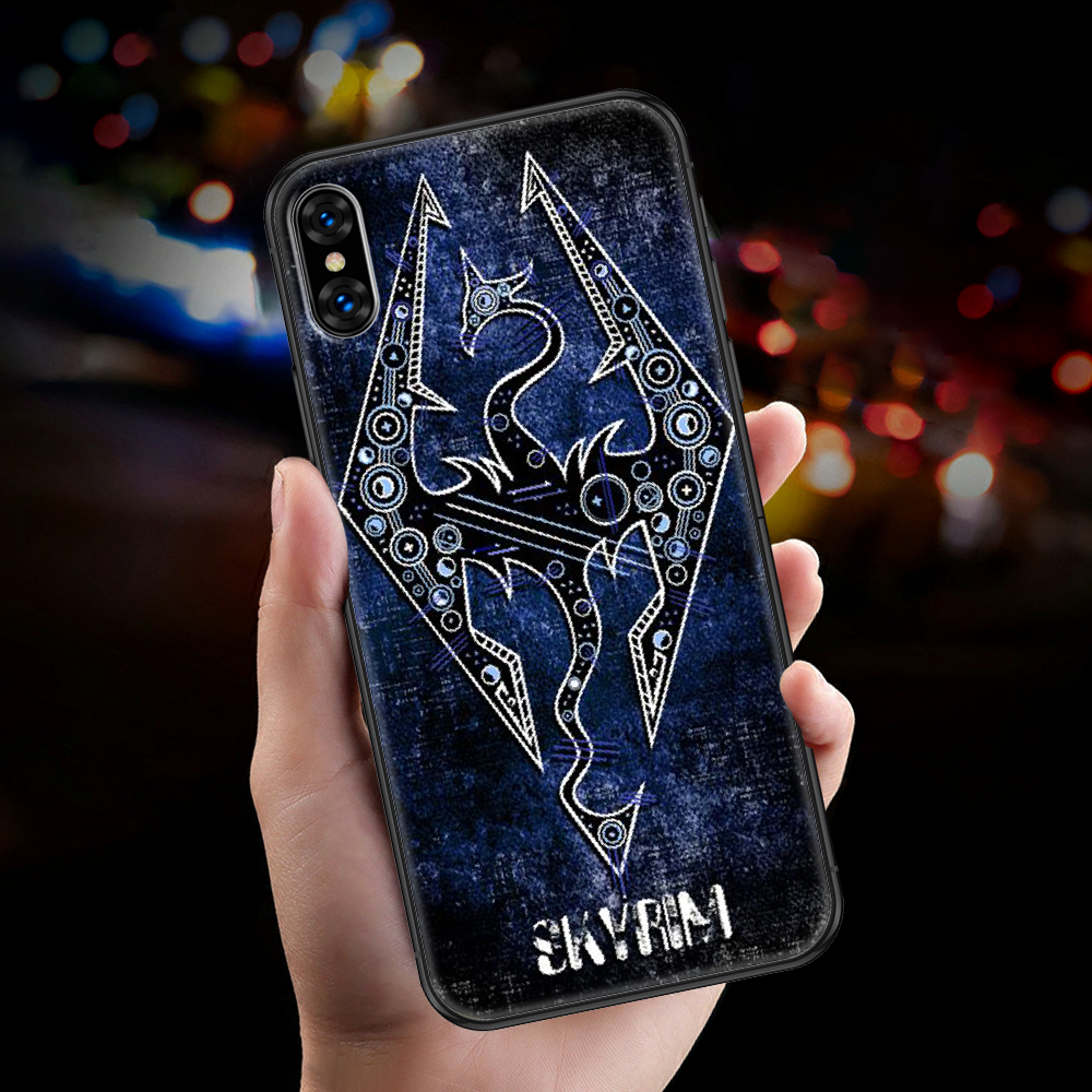 Чехол для телефона The Elder свитки V Skyrim, чехол для iphone 5 5s se 2 6  6s 7 8 12 mini plus X XS XR 11 PRO MAX, черный трендовый чехол | AliExpress