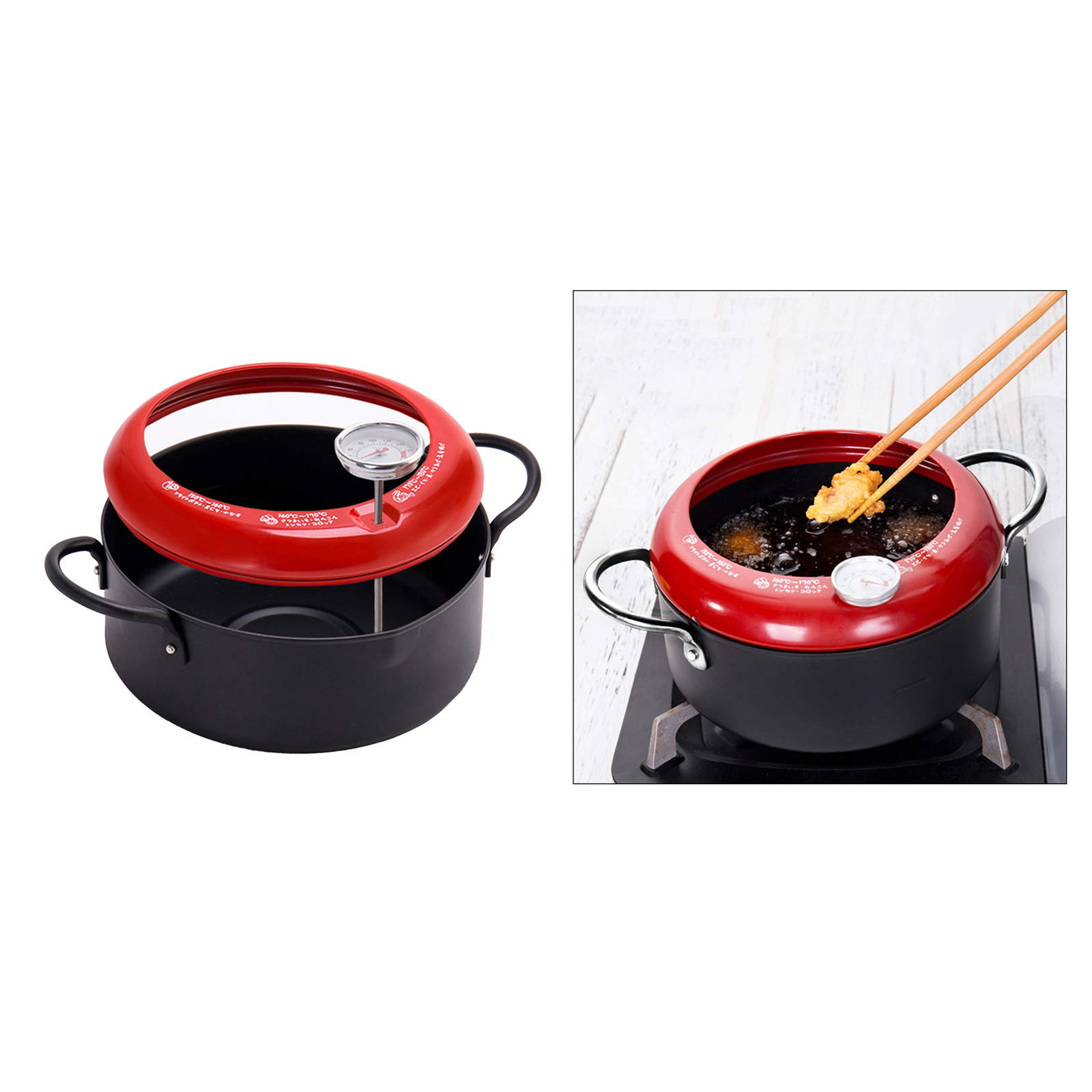 Mini Deep Frying Pot Temperature Controllable Tempura Fryer Pan Stove Top