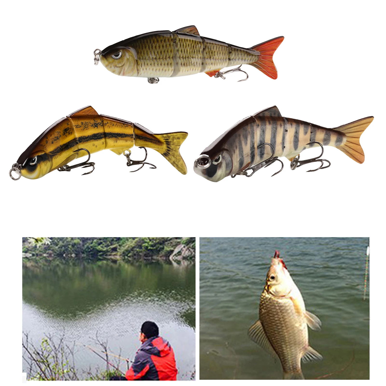 10cm Pike Wobblers for Fishing Artificial Bait Hard Multi Jointed 4-Segment Swimbait Crankbait Lifelike Fishing Lure Tackle