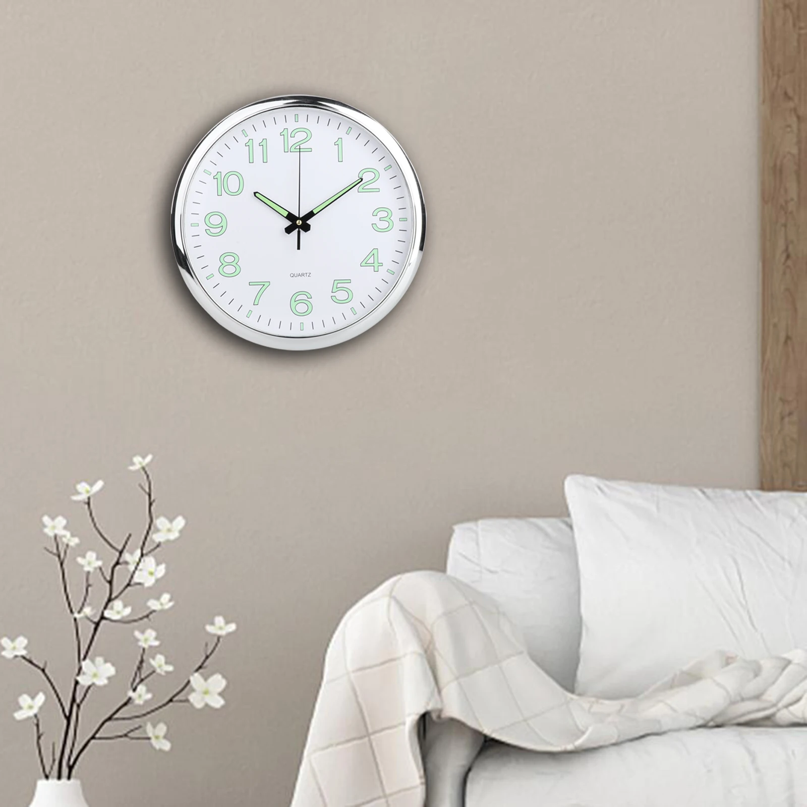 12Inch Modern Luminous Wall Clock Silent Night Light Quartz Clocks for Living Room Bedroom Home Decoration
