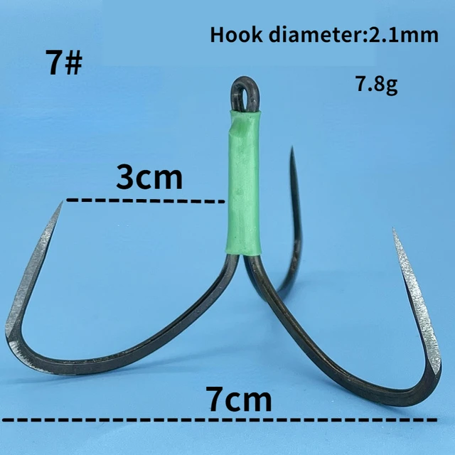 Anti Rust Treble Hooks Non-barb Triple Hooks Large Fishing Hook