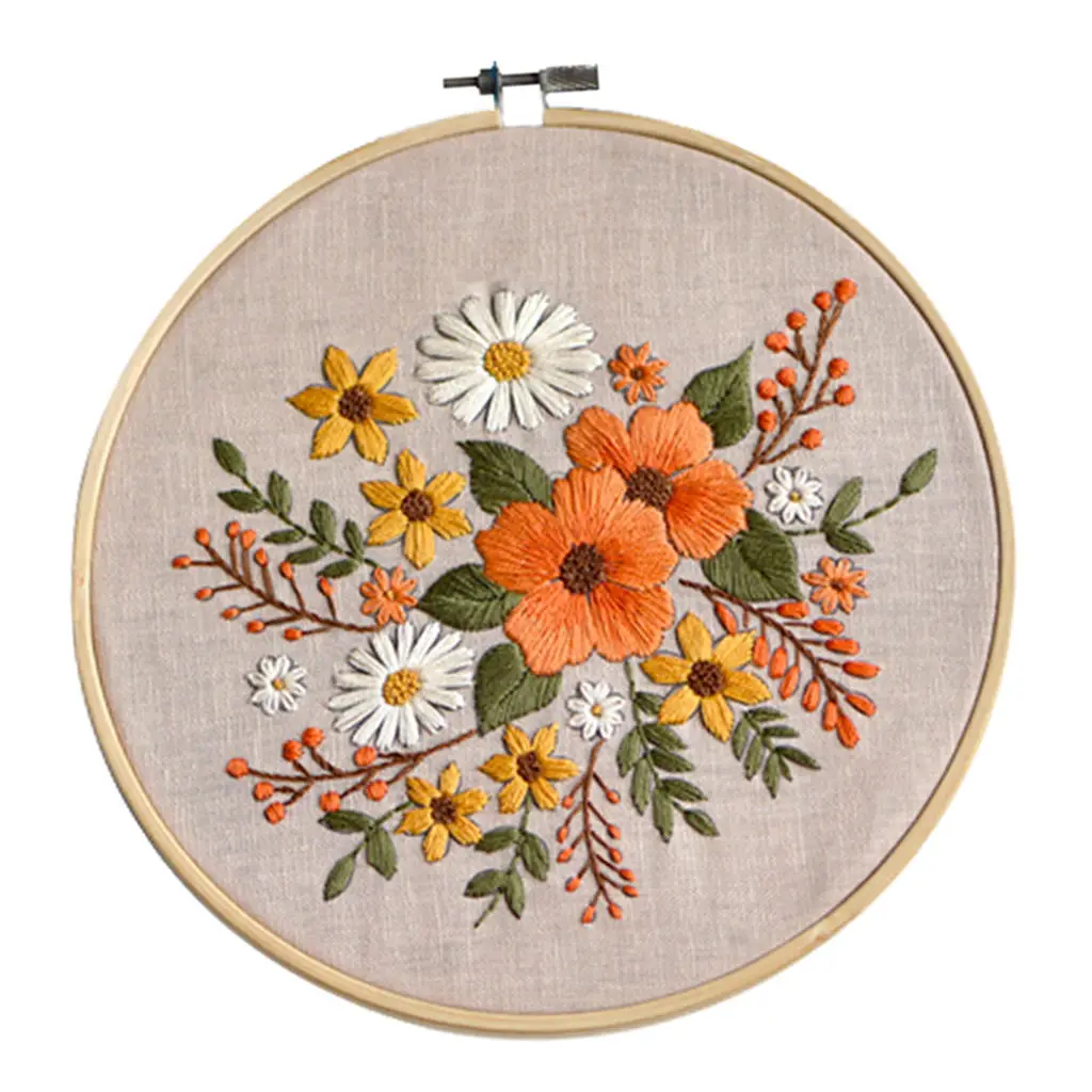 Cross Stitch Kit DIY Handcraft Embroidery Thread Hoop Frame Craft For Kids Adult