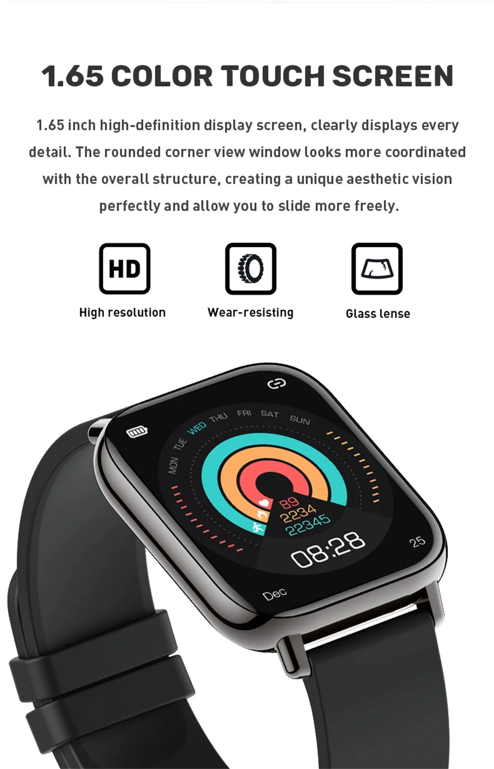 P32 Full Touch Men Smart Watch Sport Message Reminder Smartwatch For ...