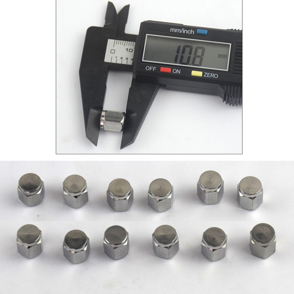 12Pcs Copper Schrader Valve  Motorcycle Cars Dust Cover Tire Caps Accessories