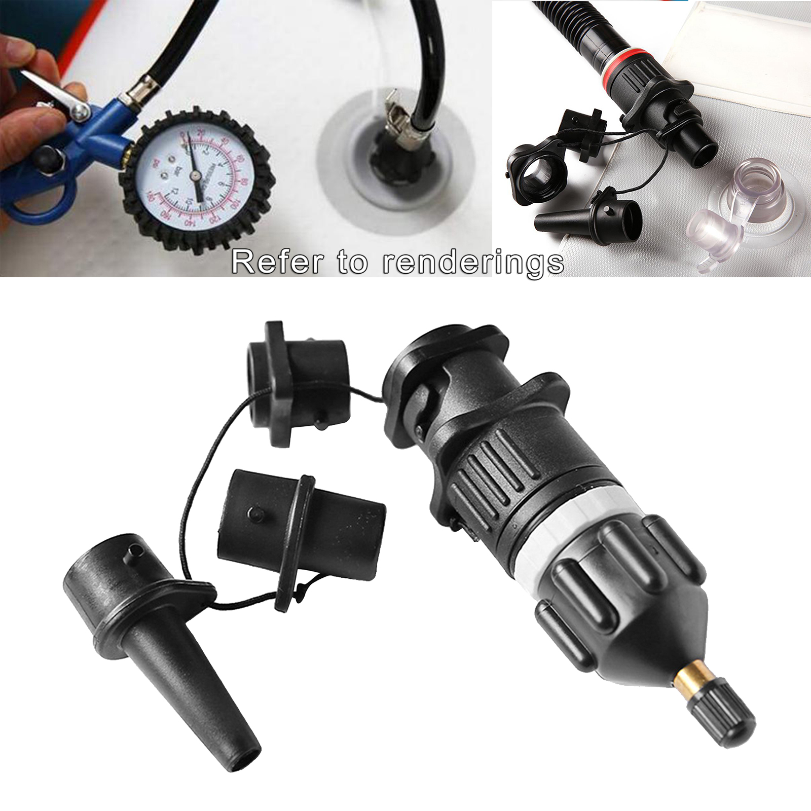 Inflatable Boat SUPs Pump Adaptor Kayak Canoe Swimming Rings Air Valve Adapter Nozzles Attachment for Inflatable Bed