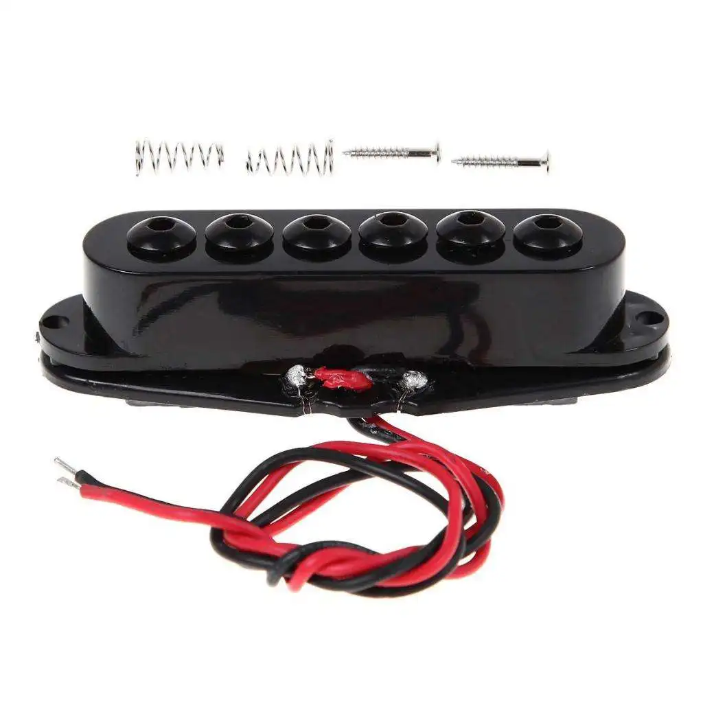 Pack of 3 Plastic 6 String Electric Guitar Single Coil Pickups, Black