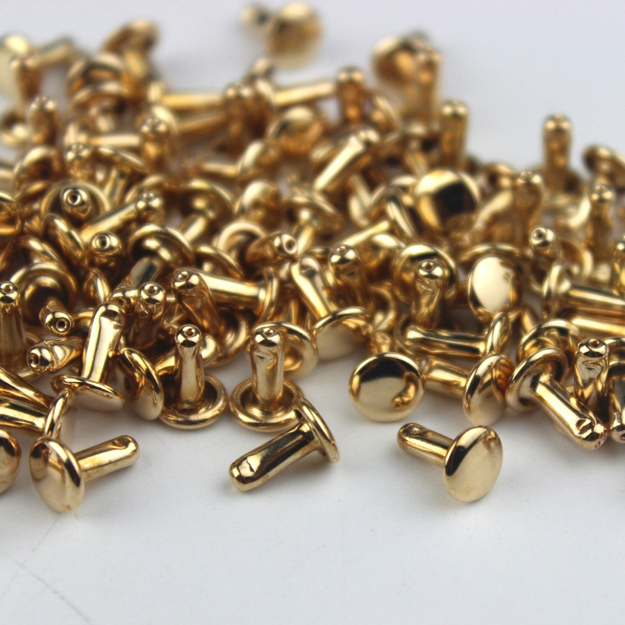 100sets 6mm 8mm Metall Doppel Kappe Nieten Nieten Runde Niet Für DIY Leder Handwerk Tasche Gürtel Kleidungsstücke hut Schuhe Haustier Kragen Dekor – Detail 6