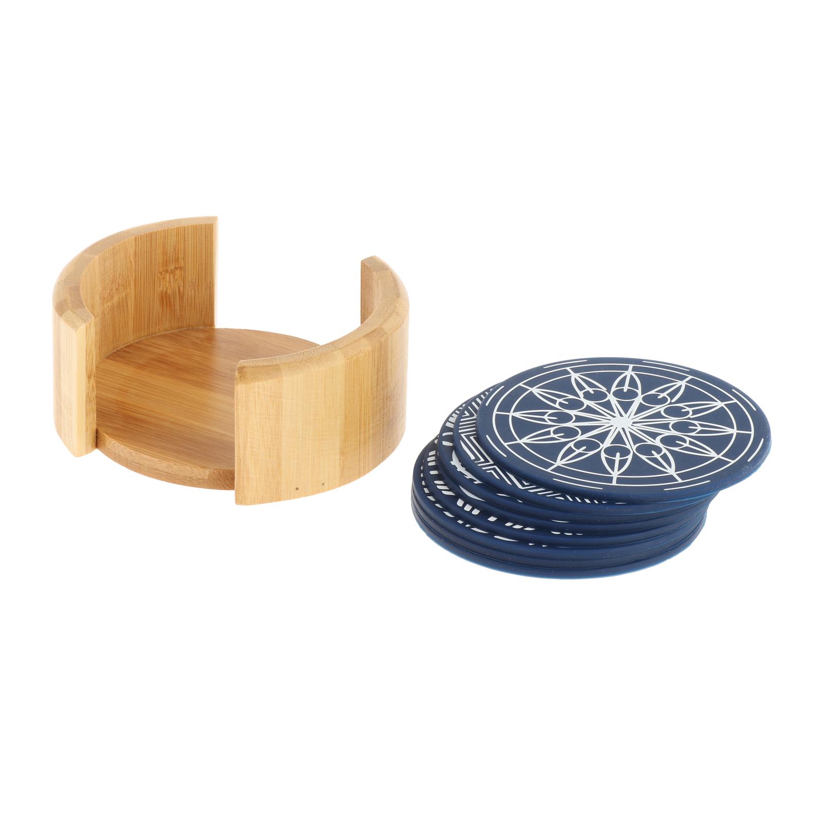 8piece Drinks Coasters Kitchen Cup Pads Coaster Holder Home Decoration