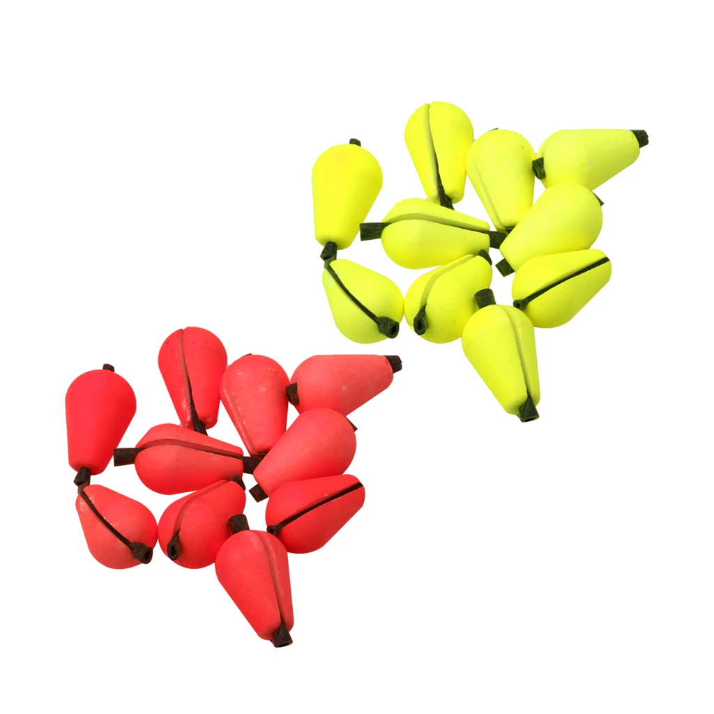 12 Pcs Floating Foam Strike Indicator Accessories for Fly Fishing Tackle Boxes -Red&Yellow