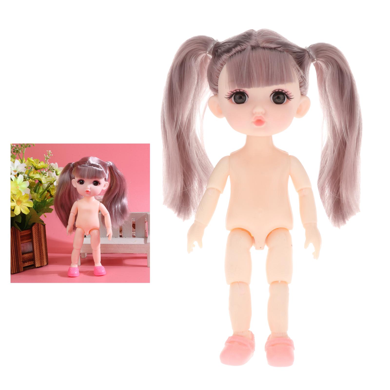 Cute 16cm 1/12 Dolls Baby Naked Girl Fashionable Toy Moveable Jointed Dolls Girl Dolls  For Girls 
