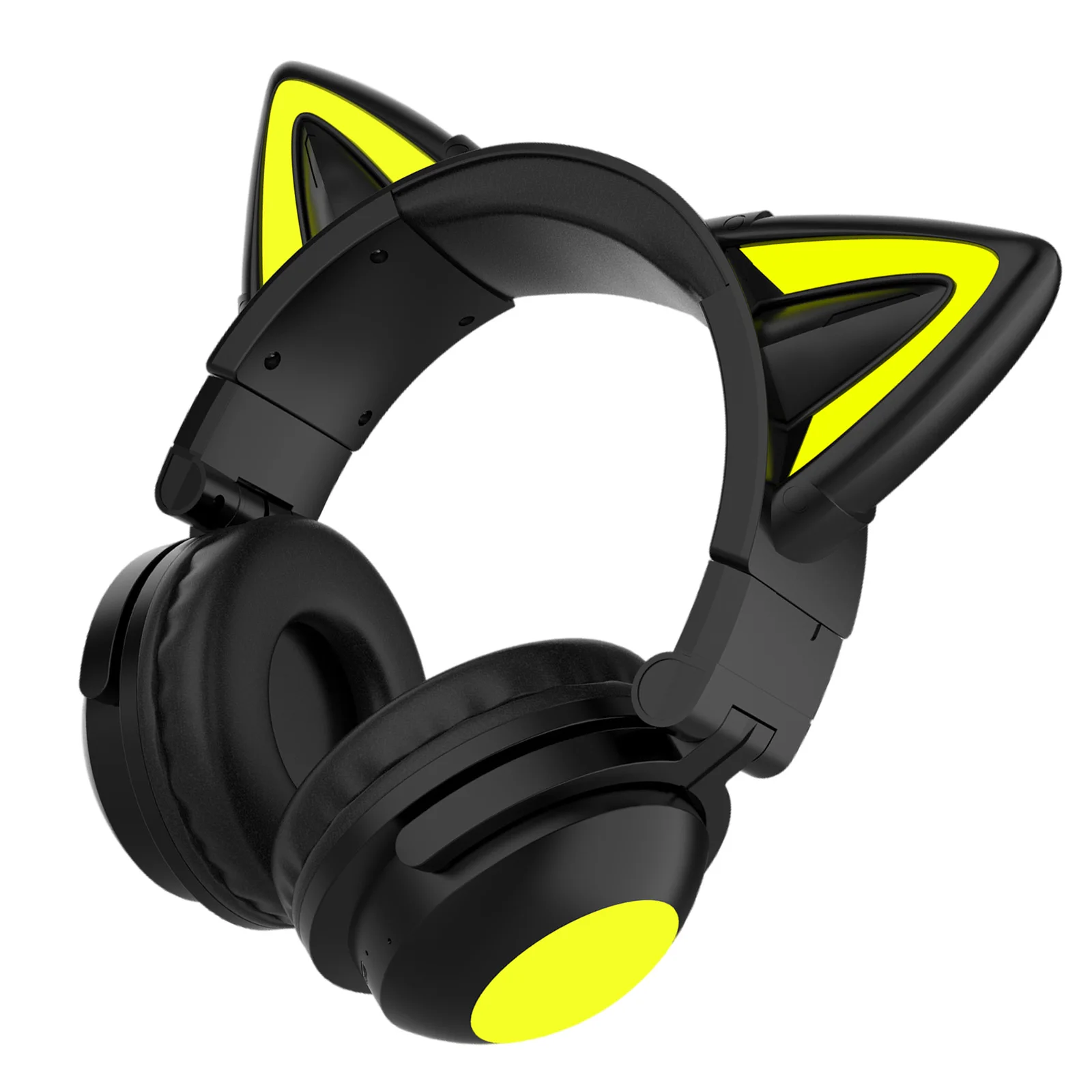 Universal Luminous Cat Ear Wireless Bluetooth Headsets Over the Ear Stereo Headphones Microphones Mic Speaker New