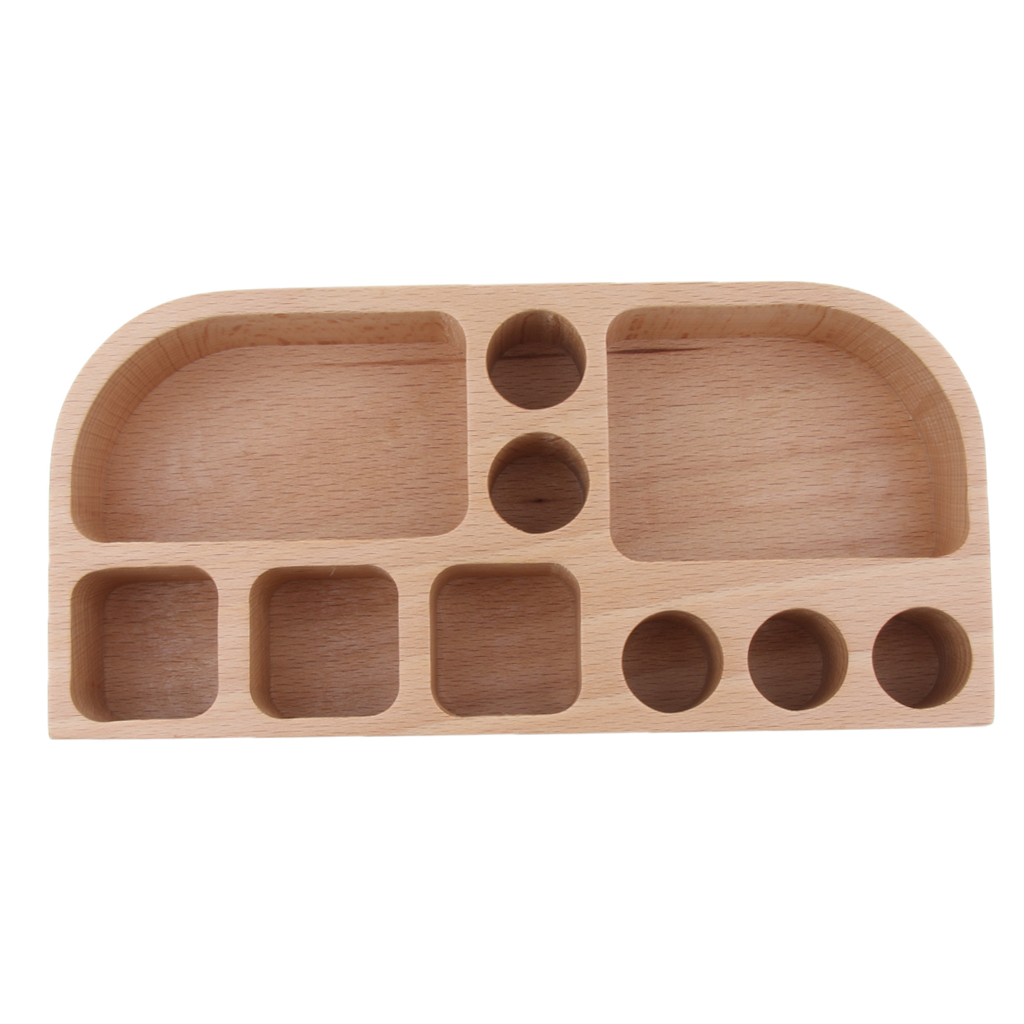 Wooden Cosmetic Makeup Organizer Storage Case Display for Bathroom Dresser and Countertop, 7.6 x 3.7 x 1.4 inch