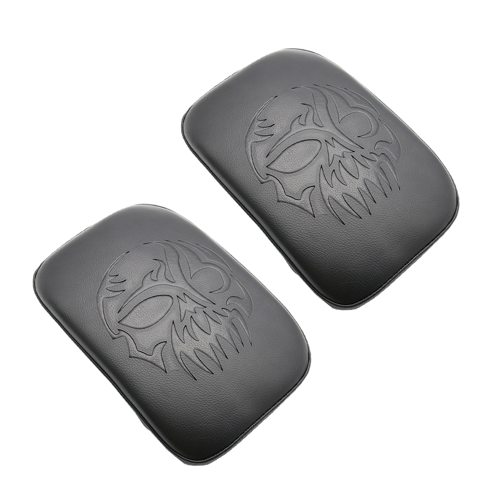 Motorcycle Rear Passenger Seat Cushion Pillion Pad for Harley Cruiser for Chopper for Bobber XL 883 1200 Ghost Head Pattern