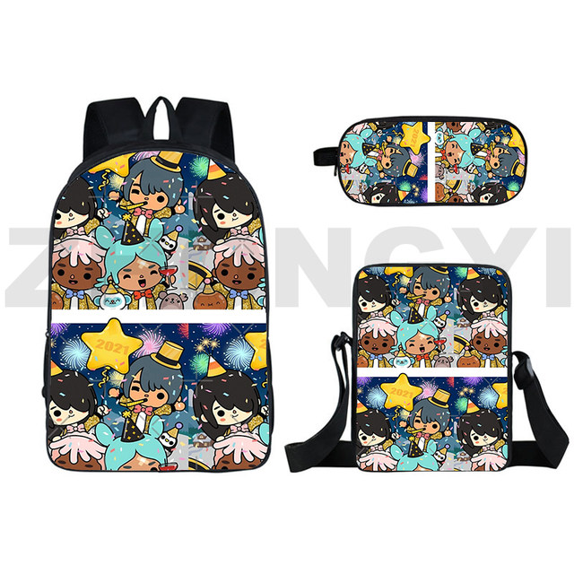 Harajuku Toca Boca 3D Backpack for Women Boys Girls Cartoon Canvas Japanese  Bag Toca Life World Game Men Fashion 12/16 Inch Bags - AliExpress