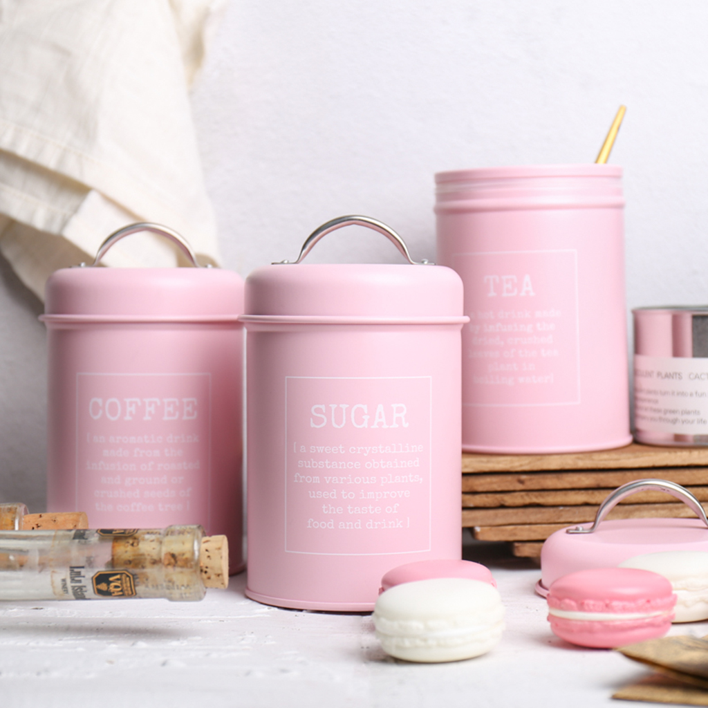 3lots Metal Canisters Sealed Tins Kitchen Tea Candy Snack Storage Container