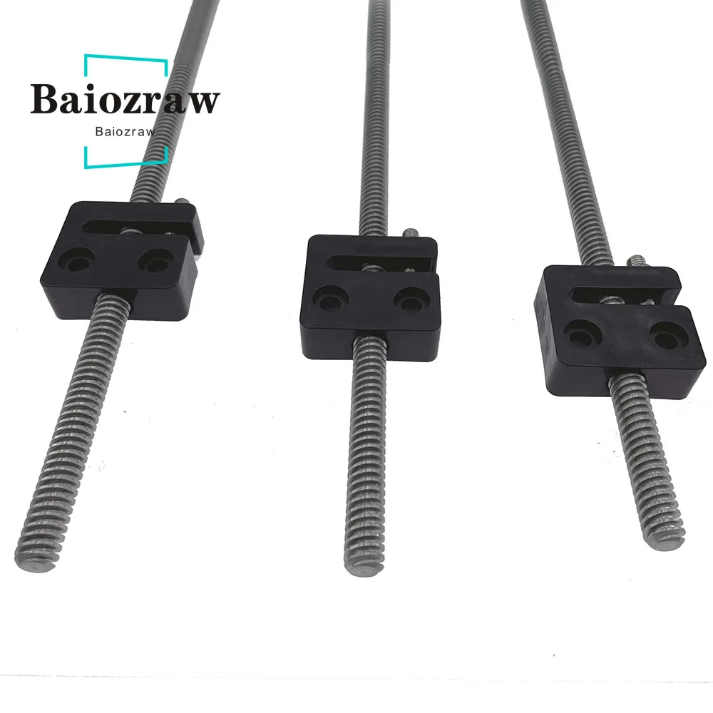 Baiozraw 3PCS TR8*4 Custom Metric Acme Lead Screw 380mm 480mm 580mm with Anti-Backlash Nut Block for Rat Rig V-Core 3 canon print head