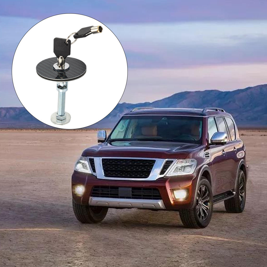 2 Pieces Hood Lock Pin Antitheft with Key Quick Release Push Button Bonnet Aluminum Bumper License Plate Lock Clip Car Latch