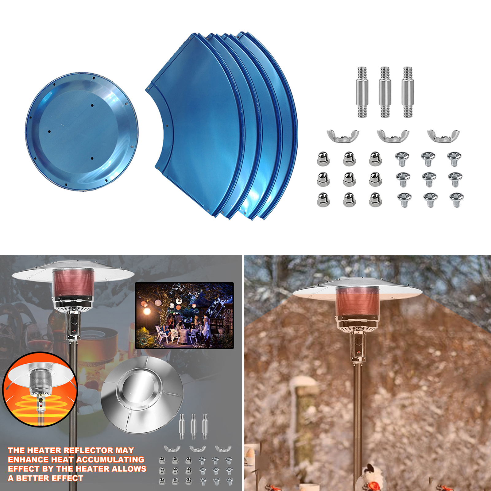 Patio Heater Reflectors Shield Heat Natural Gas Propane Outdoor High Temperature Resistant Cloth