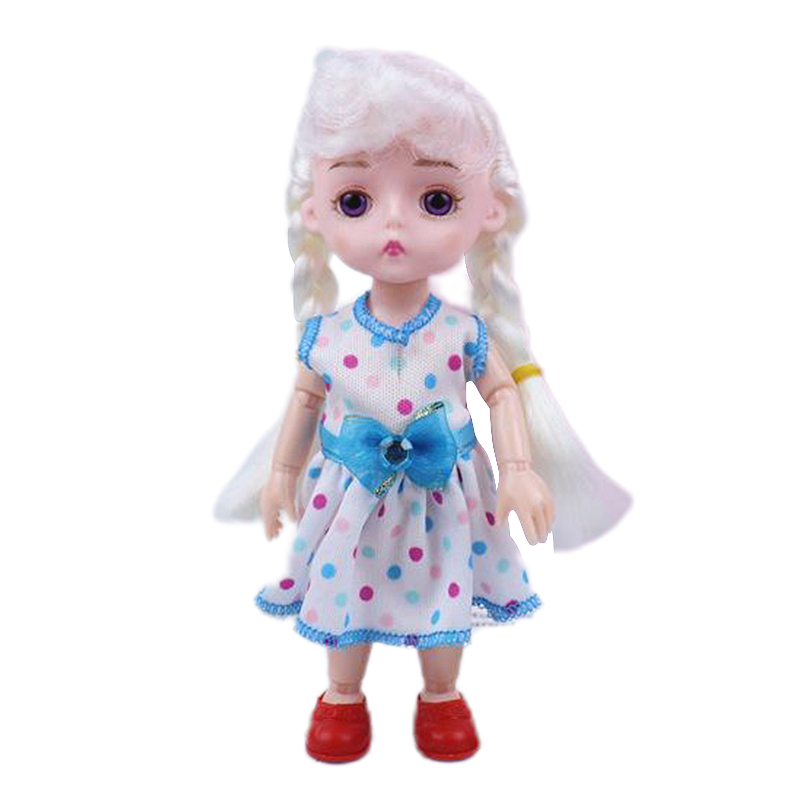 Flexible 14 Joints 6'' 1/12 BJD Doll 3D Eyes Makeup Lovely Dress Up Customized Baby Doll Toy Girls Gift with Outfit Shoes