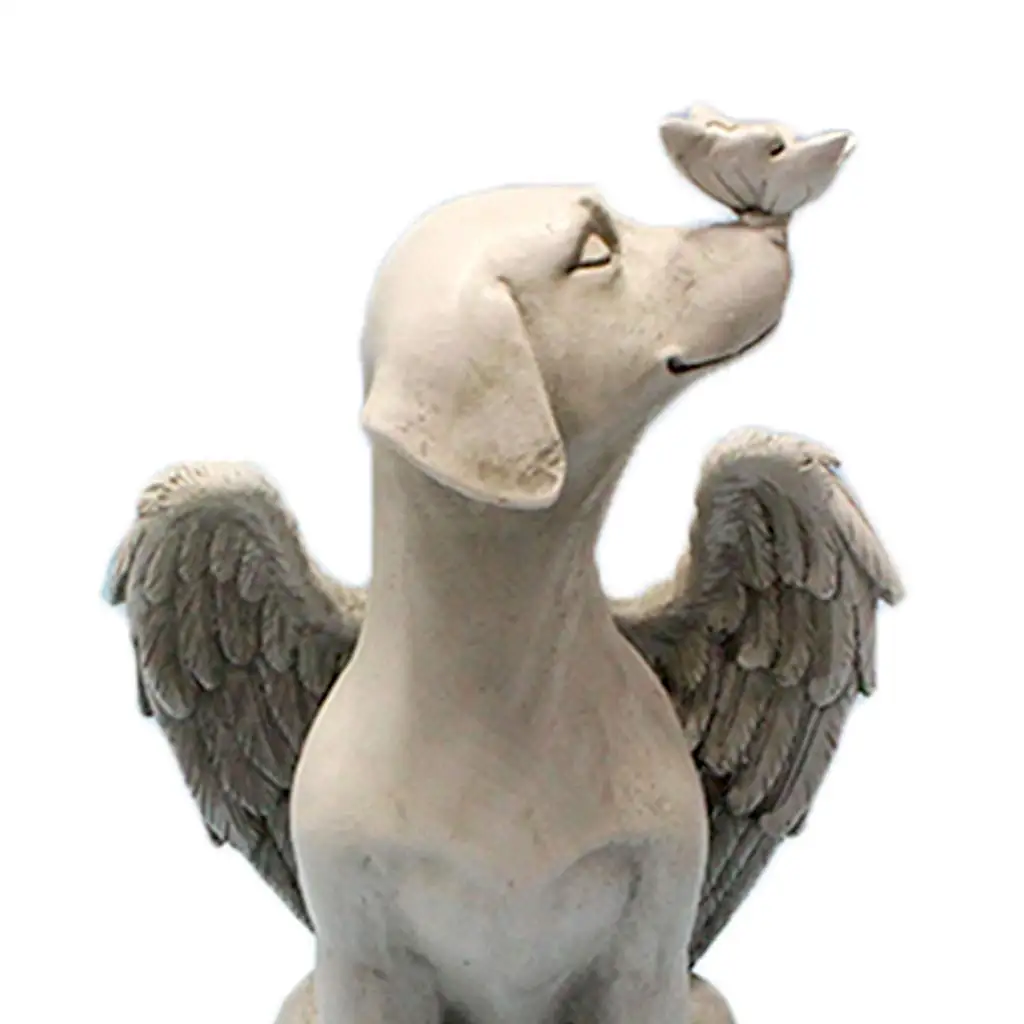 Angel Dog Memorial Statue and Gravestone Doggie Memorial
