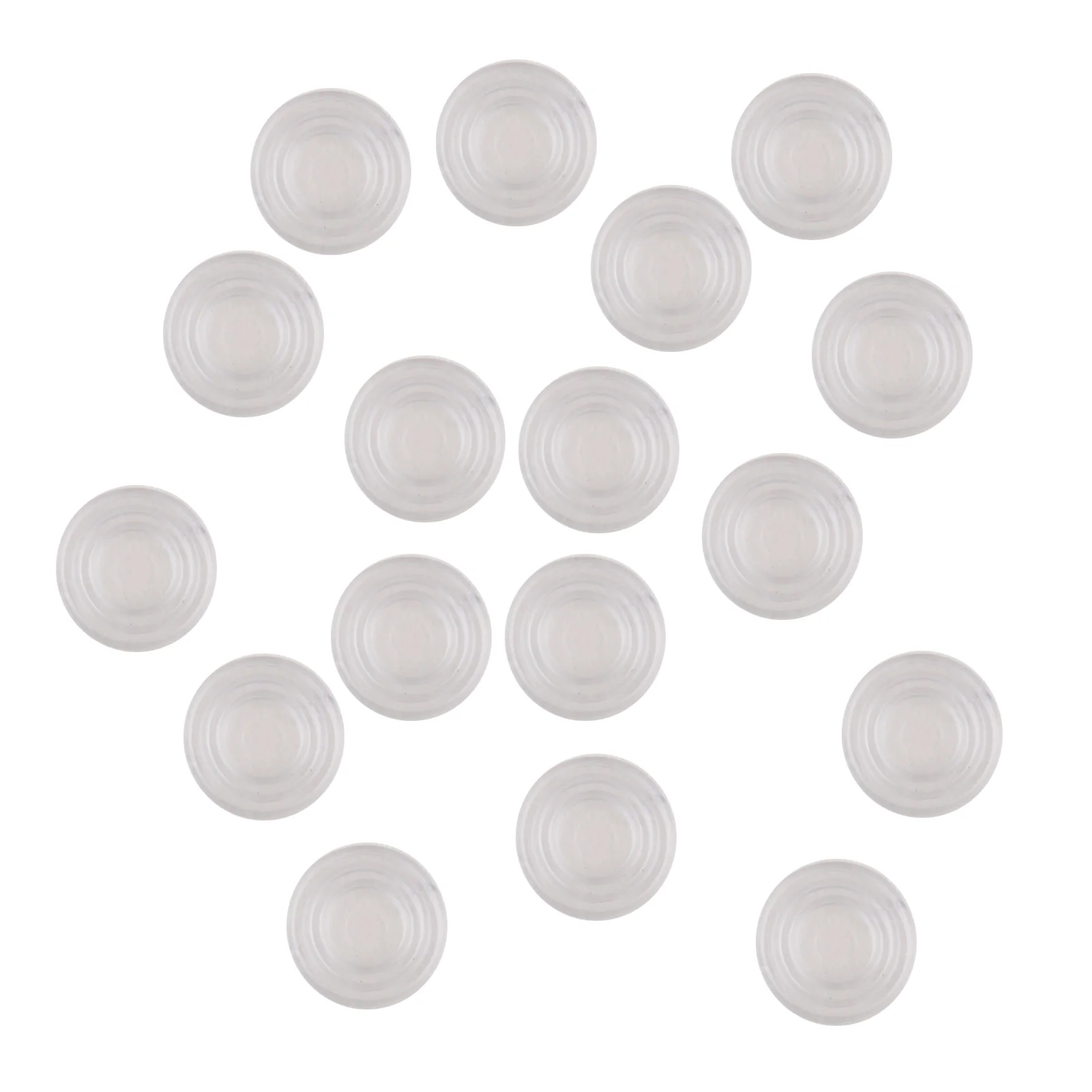 50pcs Small Clear Glass Table Top Bumpers Threaded Non Sticky Soft Anti Slip 