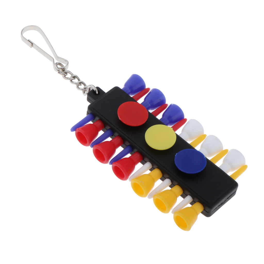 Portable Golf Tee Holder Carry Shelf with Clip Keychain 55mm Tees Ball Marker