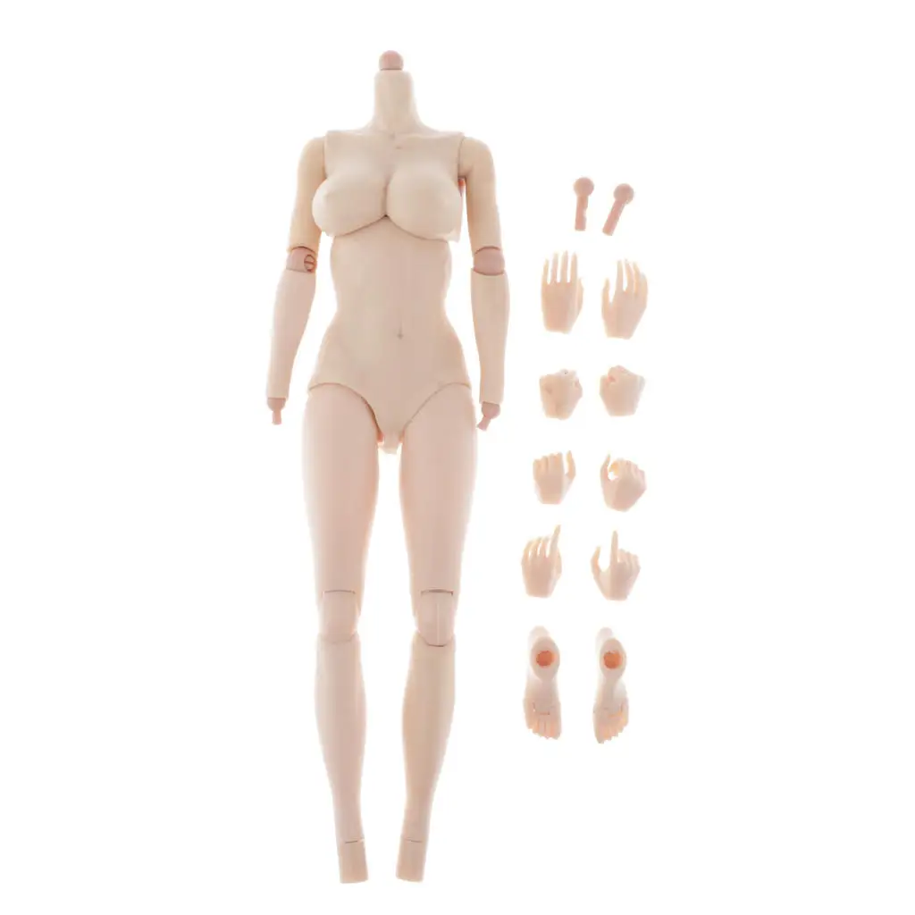 1/6 Female Seamless Body Big Bust Sculpt for 12 Inch Action Figure Body