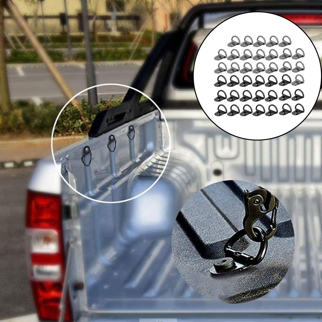 40 Pieces Steel D Shape Tie Downs Lashing Rings Heavy Duty for Loads on Trailers Cargo RV Safe and Secure Hauling