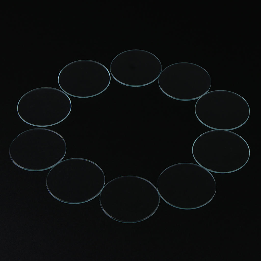 10Pcs Lot Clear 1mm Thick Mineral Watch Crystal 33.5-40mm Diameter Concave Glass