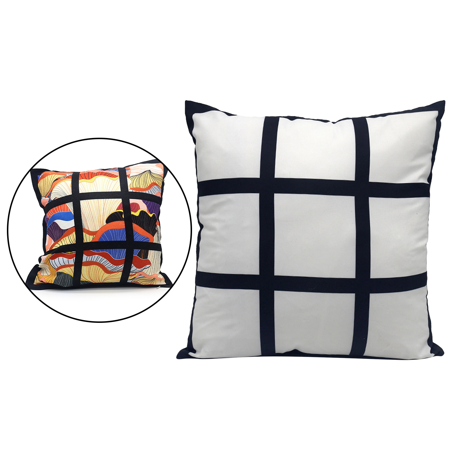 Sublimation Blanks Polyester Panel Pillow Case Sofa Chair Cushion Cover Home Decor 40x40cm