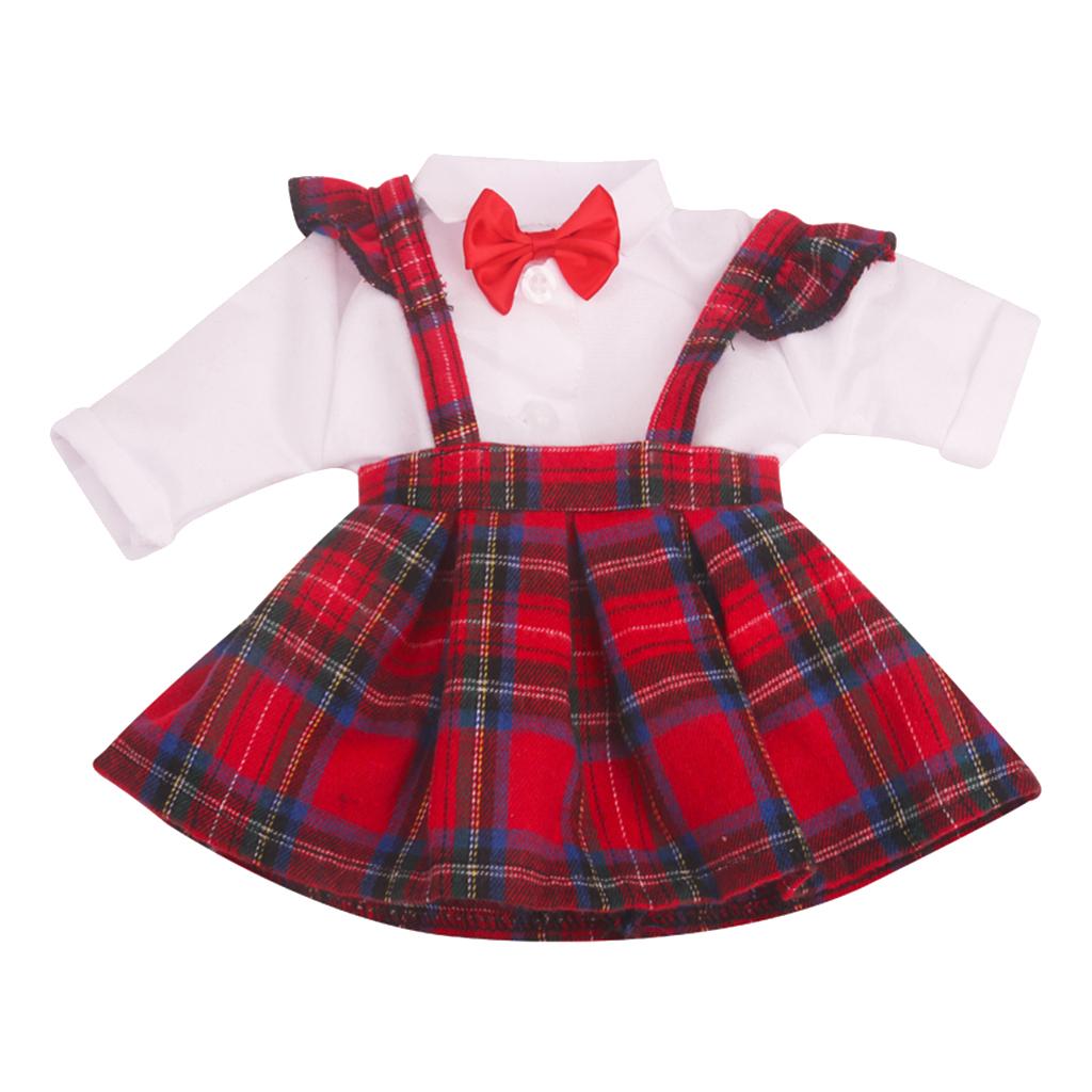 Doll Girl Clothes, Doll Students School Uniform 2-Piece Set for 18inch American Doll Clothing Pretend Play Toy