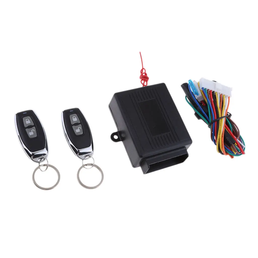 Car Remote Control Central Kit Door Locking Keyless Entry System Car Alarms(Includes Two 2-Button Remotes)